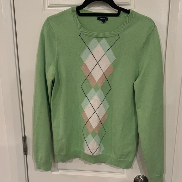 Izod Mint Argyle Women's Sweater - Picture 1 of 3